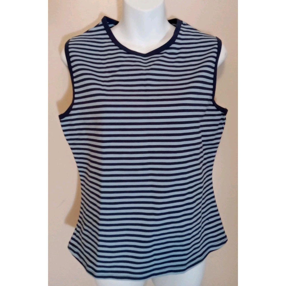 head sportswear Women Blue Striped Sleeveless USA‎ Top Size L